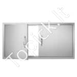 Lauko virtuvės dvigubos durys 1067 x 534 mm | Nerūdijančio plieno įleidžiamos durys su paslėptais vyriais