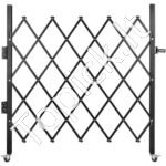 Sulankstomas saugos vartai 170 × 126 cm – mobilus įvažiavimo užtvaras, pramoninė sulankstoma tvorelė