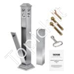 Nerūdijančio Plieno Lauko Peleninė su 4 Įmetimo Angomis – 108 cm Aukščio, Tvirta ir Atspari