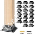 20 vnt. medinių stulpų tvirtinimo laikikliai – 101,6 × 101,6 mm, tvirti plieniniai pagrindai