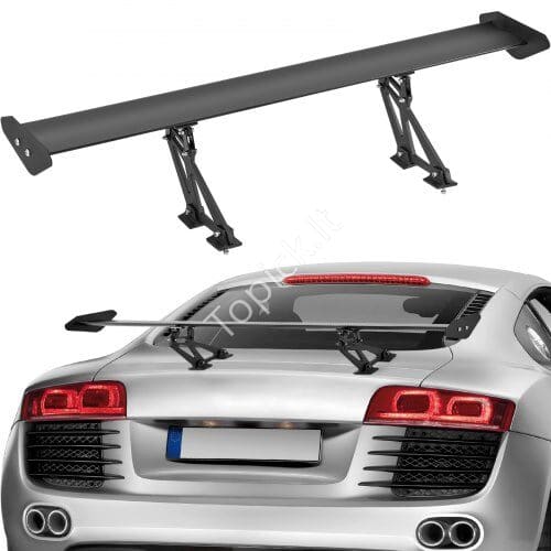 us2FTYXWYLHJLHJDSCP2HV02Fgoods_img-v12Fspoiler-m100-1.2.jpg Universalus GT stiliaus galinis spoileris | 110 cm | Reguliuojamas | Aliuminis | Juodas - Image 1
