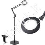 LED didinamoji lempa ant stovo su 5× didinimu – komfortiškam skaitymui, darbui ir hobiui