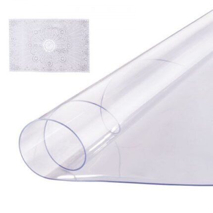 Skaidri apvali stalo danga – Ø 106,7 cm, PVC apsauga nuo karščio, skysčių ir įbrėžimų