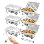 6 dalių marmitų rinkinys – nerūdijančio plieno, stačiakampiai 7,5 l indai