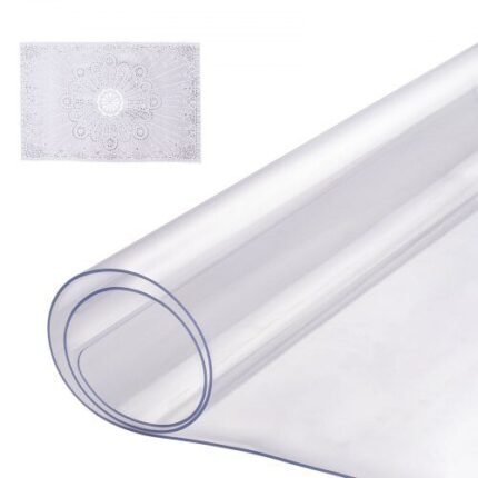 Skaidri stalo danga – 40,6 × 81,3 cm, 1,5 mm storio, PVC apsauga stalviršiui