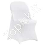 12 vnt. baltų elastingų kėdžių užvalkalų – Spandekso universalūs užvalkalai šventėms ir viešbučiams (max 444 x 330 x 838 mm)