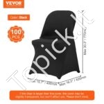 Juodi kėdžių užvalkalai (100 vnt.) – Elastingi, skalbiami, universalūs - Image 6