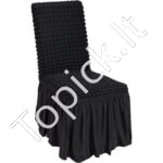 Juodi kėdžių užvalkalai su sijonu (4 vnt.) – Elastingi, skalbiami, universalūs - Image 9