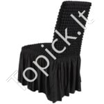 Juodi kėdžių užvalkalai su sijonu (4 vnt.) – Elastingi, skalbiami, universalūs - Image 7