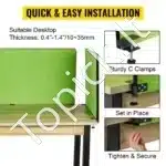 BIURO PERTVARŲ KOMPLEKTAS – 3 DALIŲ, AKUSTINĖ, ŽALIA, 152 x 61 cm + 2 x 61 x 61 cm - Image 6