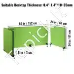 BIURO PERTVARŲ KOMPLEKTAS – 3 DALIŲ, AKUSTINĖ, ŽALIA, 152 x 61 cm + 2 x 61 x 61 cm - Image 8