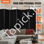 6 dalių juoda sulankstoma pertvara – 311 × 180 × 45 cm - Image 8