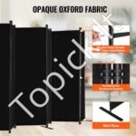 6 dalių juoda sulankstoma pertvara – 311 × 180 × 45 cm - Image 7