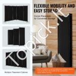 6 dalių juoda sulankstoma pertvara – 311 × 180 × 45 cm - Image 5