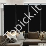 6 dalių juoda sulankstoma pertvara – 311 × 180 × 45 cm - Image 2