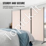 Sulankstoma 3 panelių kambario pertvara, smėlio spalvos - 202 × 184 cm (3 x 61 cm) - Image 6