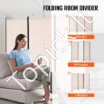 Sulankstoma 3 panelių kambario pertvara, smėlio spalvos - 202 × 184 cm (3 x 61 cm) - Image 5