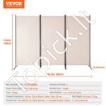 Sulankstoma 3 panelių kambario pertvara, smėlio spalvos - 202 × 184 cm (3 x 61 cm) - Image 3