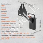 Atsarginio rato laikiklis priekabai – Tinka 4, 5, 6 ir 8 skylių ratams, iki 73 kg apkrova, plieninis korpusas - Image 6