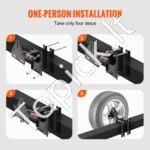 Atsarginio rato laikiklis priekabai – Tinka 4, 5, 6 ir 8 skylių ratlankiams, tvirta plieninė konstrukcija - Image 2