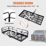 Sulankstomas priekabos tipo bagažo nešiklis 157 × 63 × 13,5 cm | Plienas, iki 180 kg - Image 2