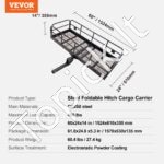 Sulankstomas priekabos tipo bagažo nešiklis 157 × 63 × 13,5 cm | Plienas, iki 180 kg - Image 6