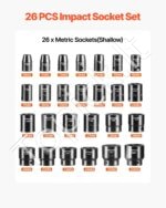 26 dalių smūginis galvučių rinkinys 1/2 colio, standartinio ilgio, su lagaminu - Image 3