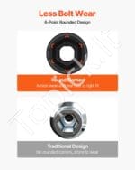 26 dalių smūginis galvučių rinkinys 1/2 colio, standartinio ilgio, su lagaminu - Image 4