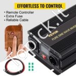 2500 W grynos sinusoidės keitiklis 12 V → 230 V su LCD ekranu ir integruota apsauga - Image 5