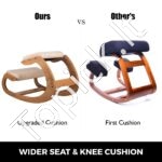 Ergonominė darbo kėdė su kelių atramos – juoda, reguliuojama, 100 kg apkrova - Image 8