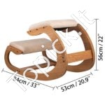 Ergonominė darbo kėdė su kelių atramos – juoda, reguliuojama, 100 kg apkrova - Image 4