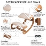 Ergonominė darbo kėdė su kelių atramos – juoda, reguliuojama, 100 kg apkrova - Image 3