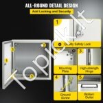 Plieninis elektros paskirstymo dėžė 400x400x150 mm, IP65 - Image 5