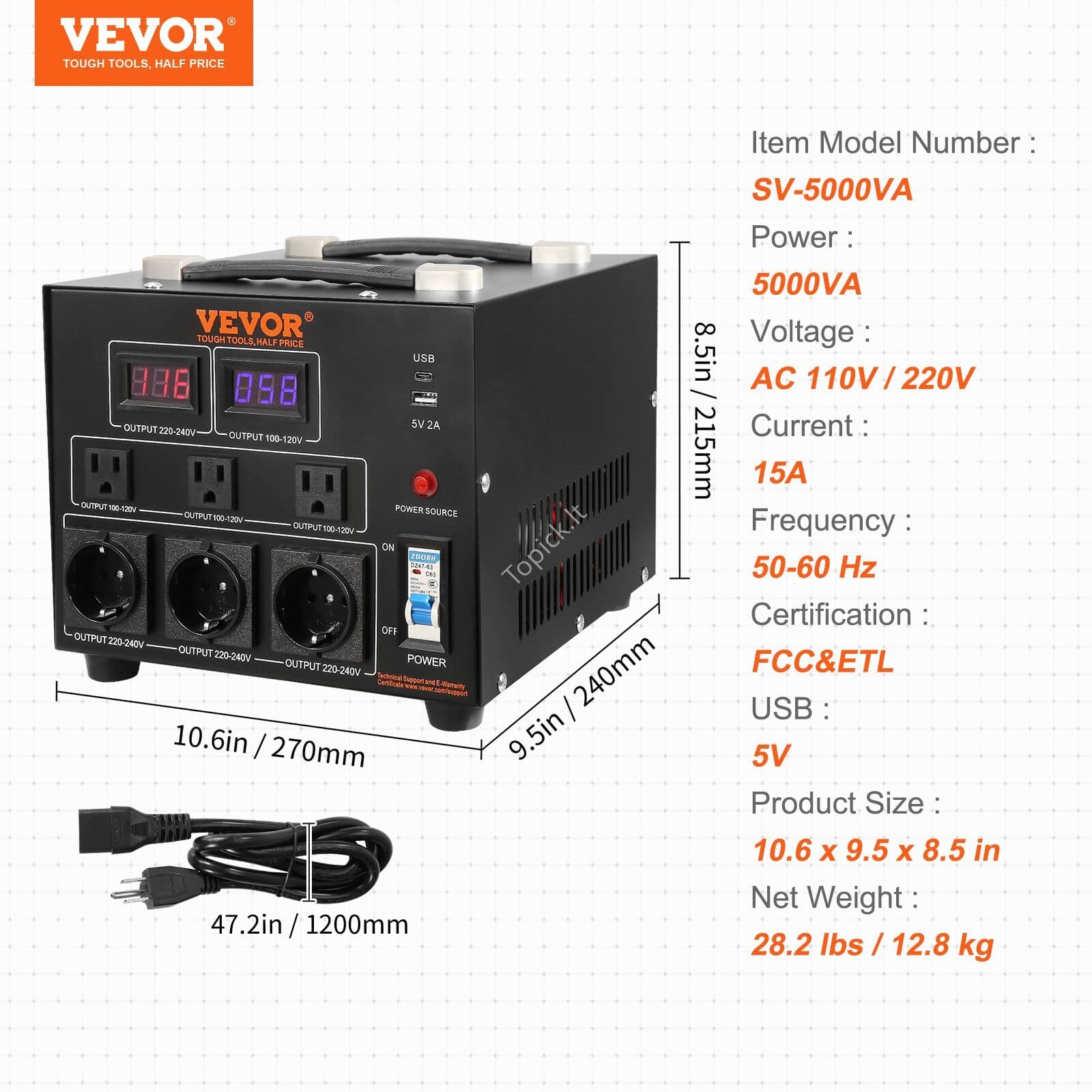 5000 W stacionarus elektros įtampos keitiklis - Image 3