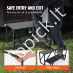 2 pakopų laiptai su turėklu kemperiui ar priekabai – Sustiprintas plienas, neslystantys žingsniai, iki 200 kg talpa - Image 3