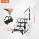 4 pakopų laiptai su turėklu kemperiui ar priekabai – Sustiprinta konstrukcija, iki 200 kg apkrova, neslystančios pakopos - Image 6