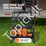 4 pakopų laiptai su turėklu kemperiui ar priekabai – Sustiprinta konstrukcija, iki 200 kg apkrova, neslystančios pakopos - Image 2