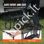 4 pakopų laiptai su turėklu kemperiui ar priekabai – Sustiprinta konstrukcija, iki 200 kg apkrova, neslystančios pakopos - Image 3