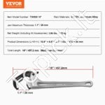 457 mm aliumininis vamzdžių raktas su automatinio žandikaulių prisitaikymo sistema – 60 CrV plienas - Image 3