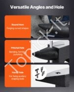 60 kg plieninis kalvystės priekalas su apvalia ir kvadratine skyle metalo apdirbimui - Image 5