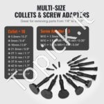 Vidinių guolių ir sandariklių išėmimo įrankių komplektas – 16 dalių, su slydimo plaktuku ir reguliuojamomis įvorėmis - Image 5