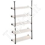 Juodas industrinio stiliaus sieninis lentynų rinkinys – 5 lygiai (30 cm gylis) - Image 8
