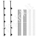 Juodas industrinio stiliaus sieninis lentynų rinkinys – 5 lygiai (30 cm gylis) - Image 7
