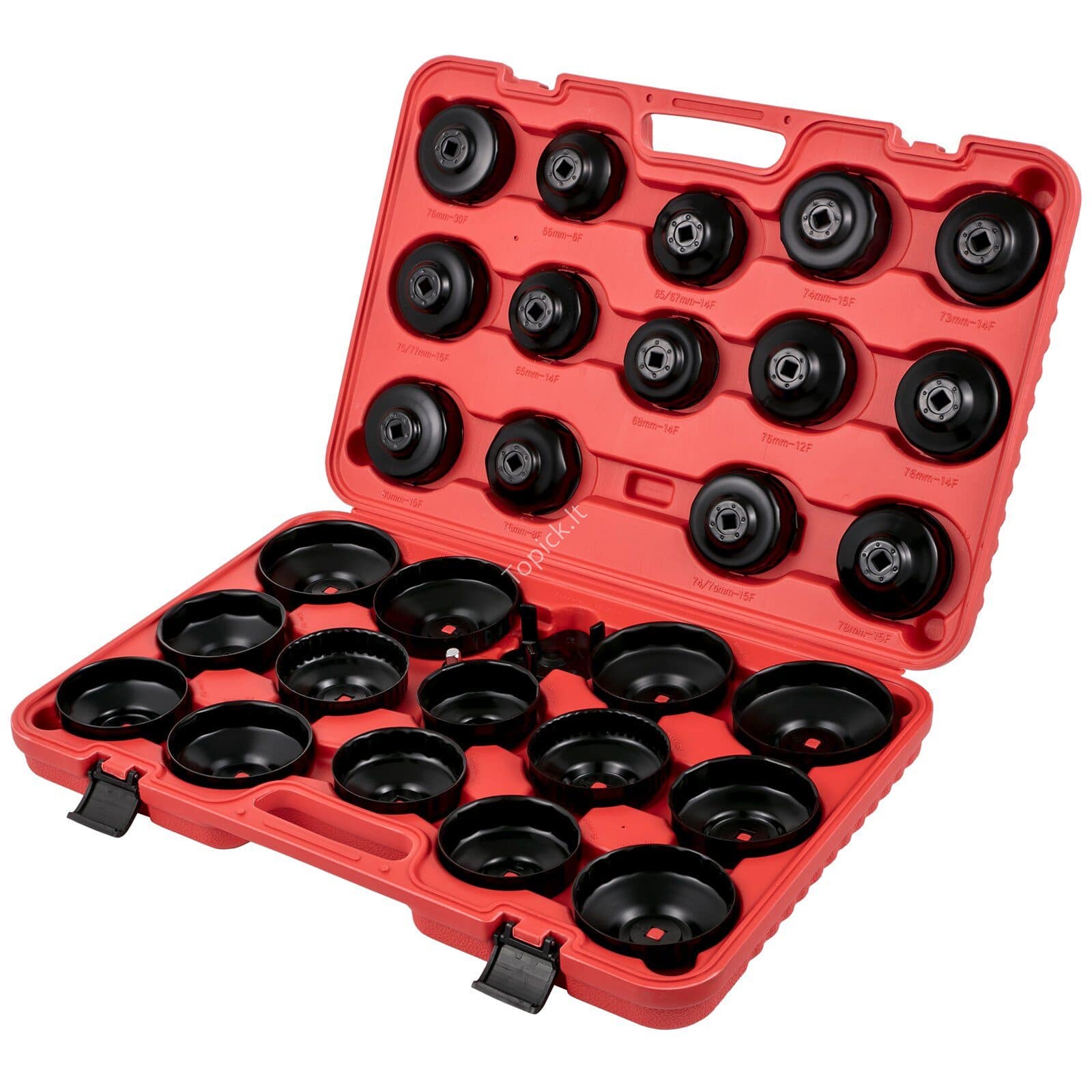 30 dalių alyvos filtro raktų rinkinys – 3/8" su galvutėmis ir dėklu - Image 9