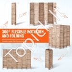 6 dalių medinė sulankstoma kambario pertvara – 242 cm - Image 7