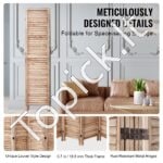 6 dalių medinė sulankstoma kambario pertvara – 242 cm - Image 5