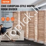 8 panelių sulankstoma medinė pertvara - 325 × 170 cm - Image 7