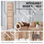 8 panelių sulankstoma medinė pertvara - 325 × 170 cm - Image 4