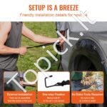 Stovyklavietės tentas automobiliui 195–204 cm aukščio – erdvus šeimos palapinės sprendimas - Image 5