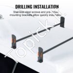 Reguliuojami stogo laikikliai furgonams – 2 vnt., 91–133 cm, iki 181 kg, aliuminis - Image 4